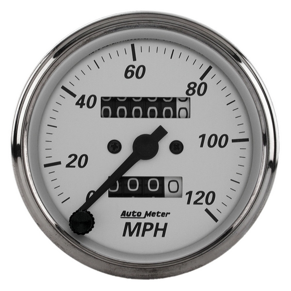 3-1/8" SPEEDOMETER, 0-120 MPH, AMERICAN PLATINUM